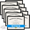 Ten black certificate frames with 'Certificate of Achievement' text, some showing '10 PACK' overlay.
