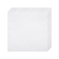 Stack of ten pre-cut white natural cotton embroidery fabric squares on a white background, angled view.