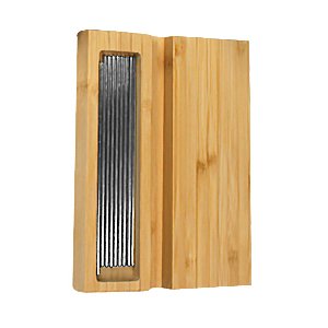 Bamboo blocking board with 20 steel pins, shown closed on a white background.