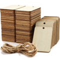 Stacks of unfinished wood rectangle cutouts with pre-drilled holes and a bundle of hemp rope on a white background.