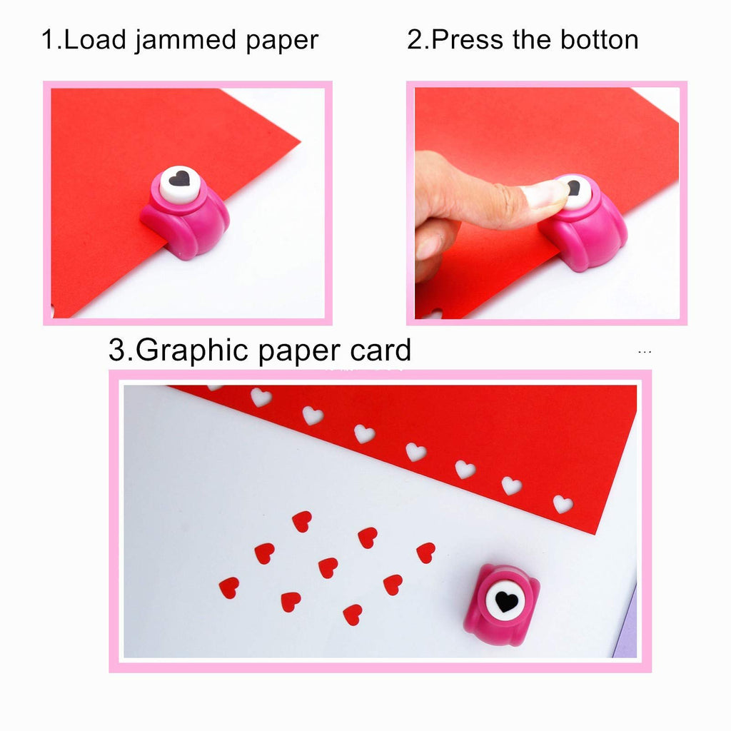 Mini heart-shaped craft punch demonstrating how to punch paper for scrapbooking and card making.