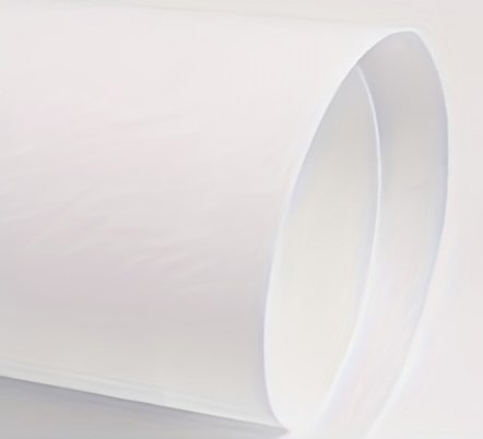 Rolled white canvas material with soft lighting, abstract close-up.