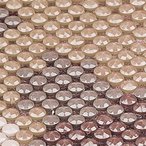 Close-up of a diamond painting kit showing rows of faceted resin diamonds in shades of brown and beige arranged in a pattern.