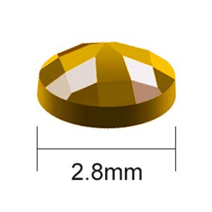 Single yellow faceted diamond painting bead with 2.8mm size indicator line.