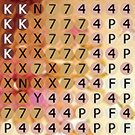 Close-up of diamond painting canvas grid with letter and number symbols for placement