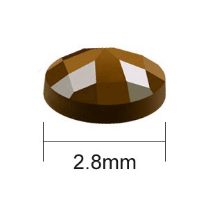Brown faceted diamond painting bead with 2.8mm size indicator