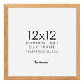 12x12 oak picture frame matted to 8x8 with tempered glass front, shown straight on.