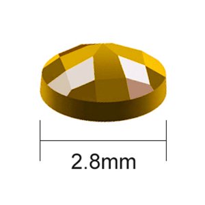 Single yellow faceted diamond painting bead with 2.8mm size indicator