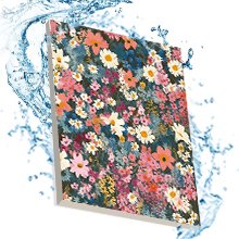 16x20 inch floral paint by number kit canvas with water splashes on white background