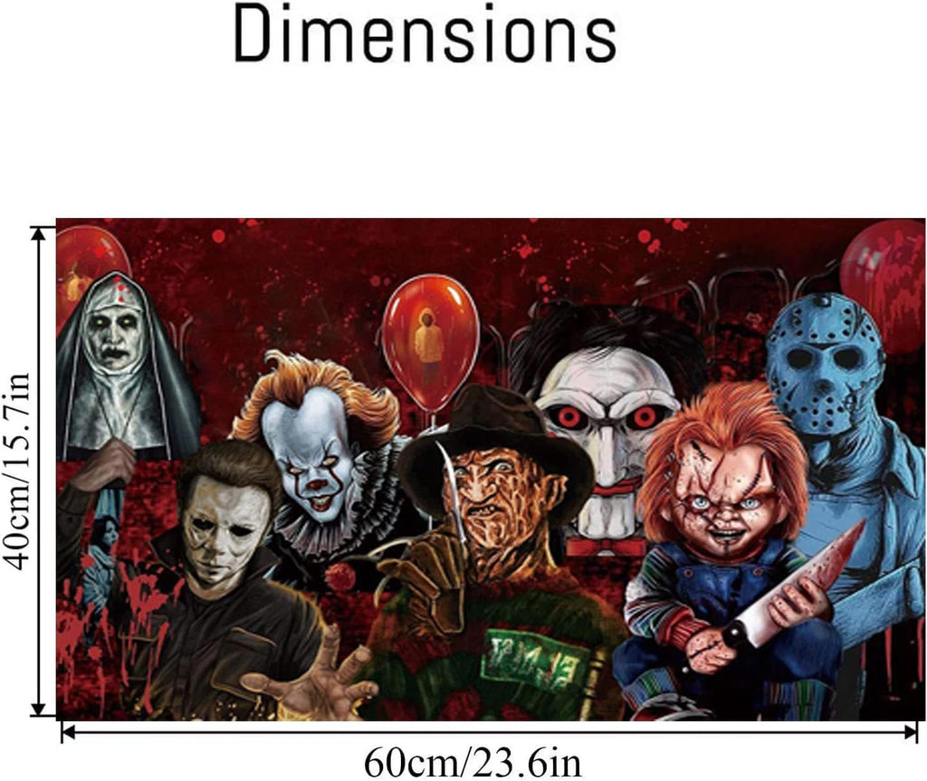 Halloween horror characters paint by numbers kit for adults, featuring iconic movie villains.