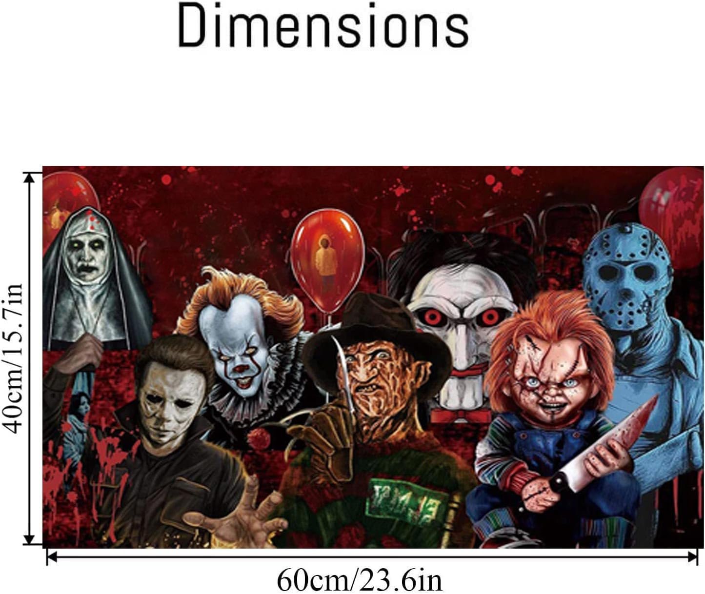Halloween horror characters paint by numbers kit for adults, featuring iconic movie villains.