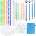 Mandala dotting tools set including styluses, rods, stencil, palette and zip pouch