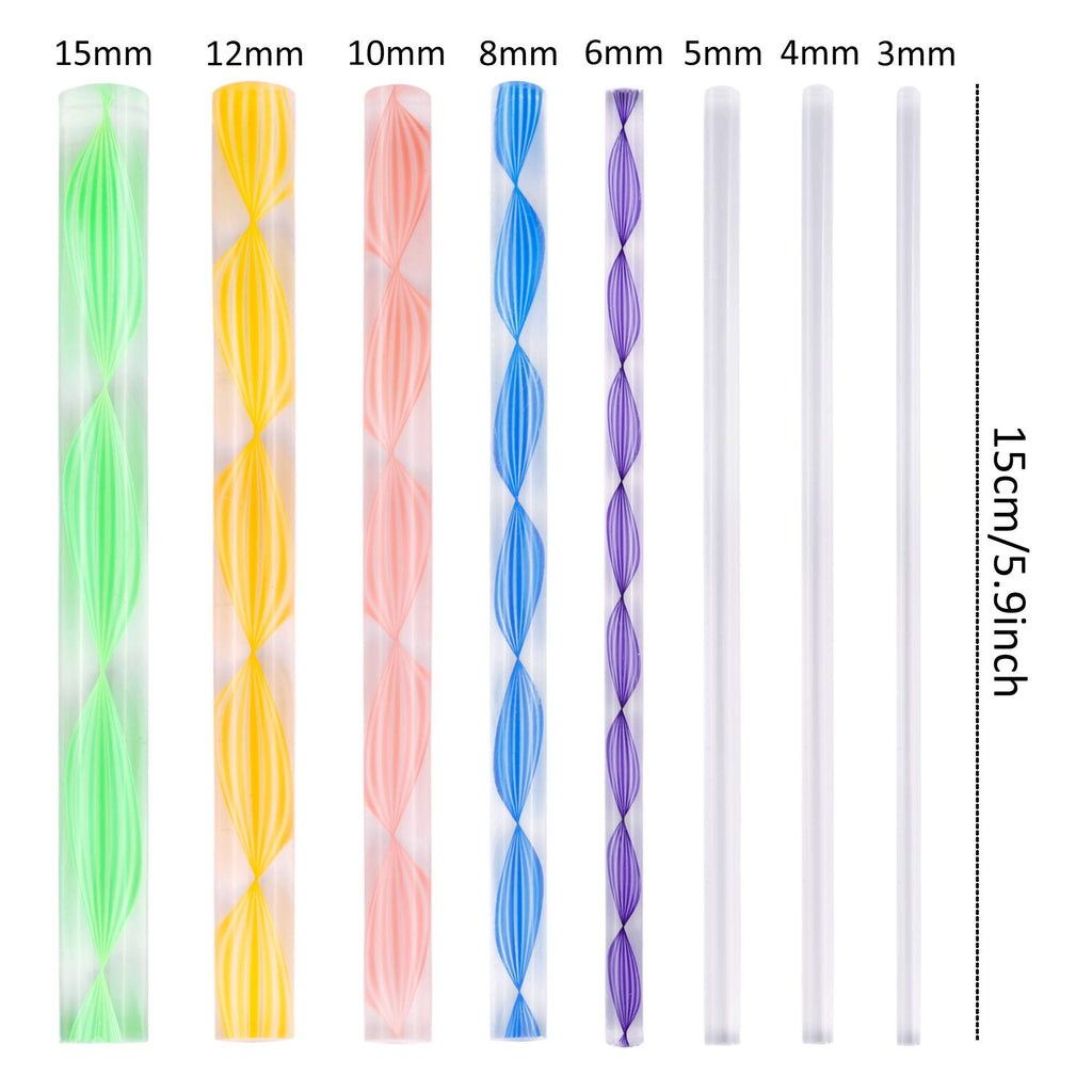 Set of mandala dotting tools showing various sizes and colors, with measurement indicators.
