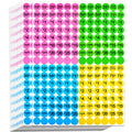 Rolls of colorful round price stickers with various denominations and 'Make Offer' text