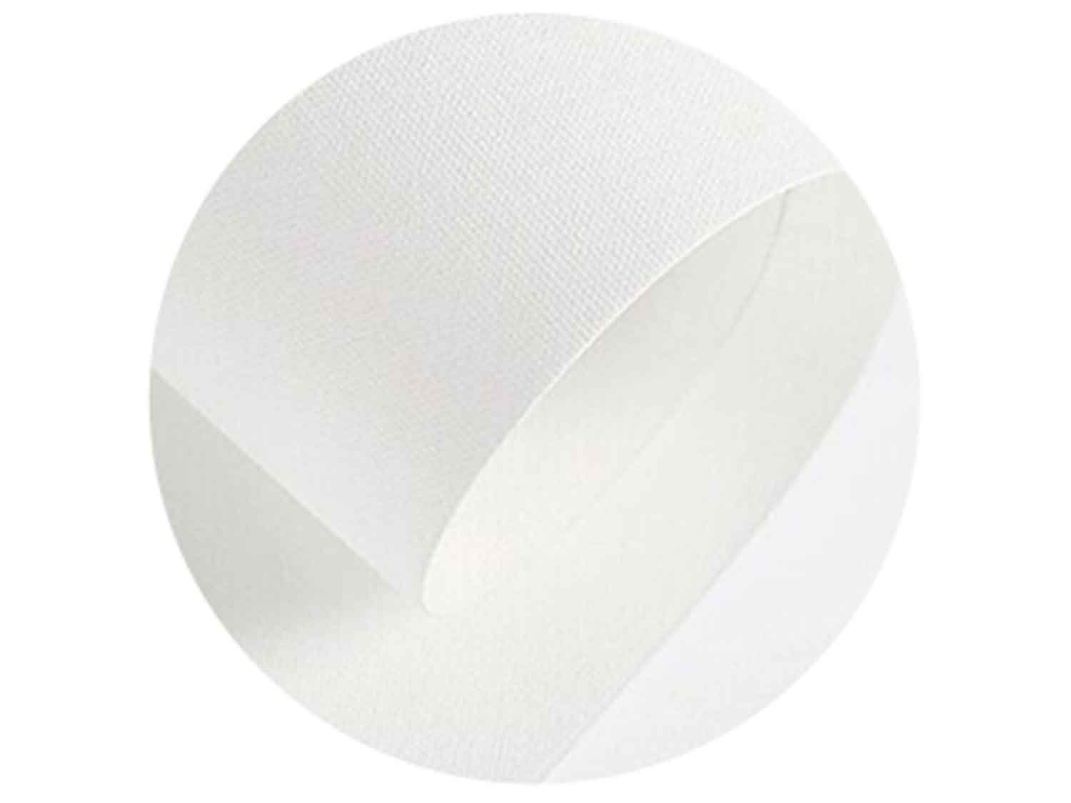 Close-up of white canvas texture with folded edges, showing material detail.