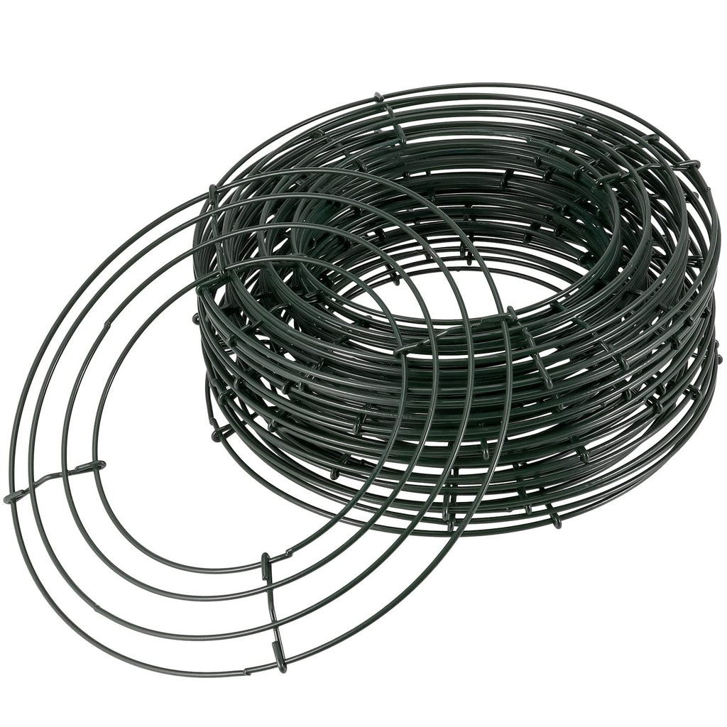 Stack of 20 green wire wreath frames, 8 inches round, on a white background.