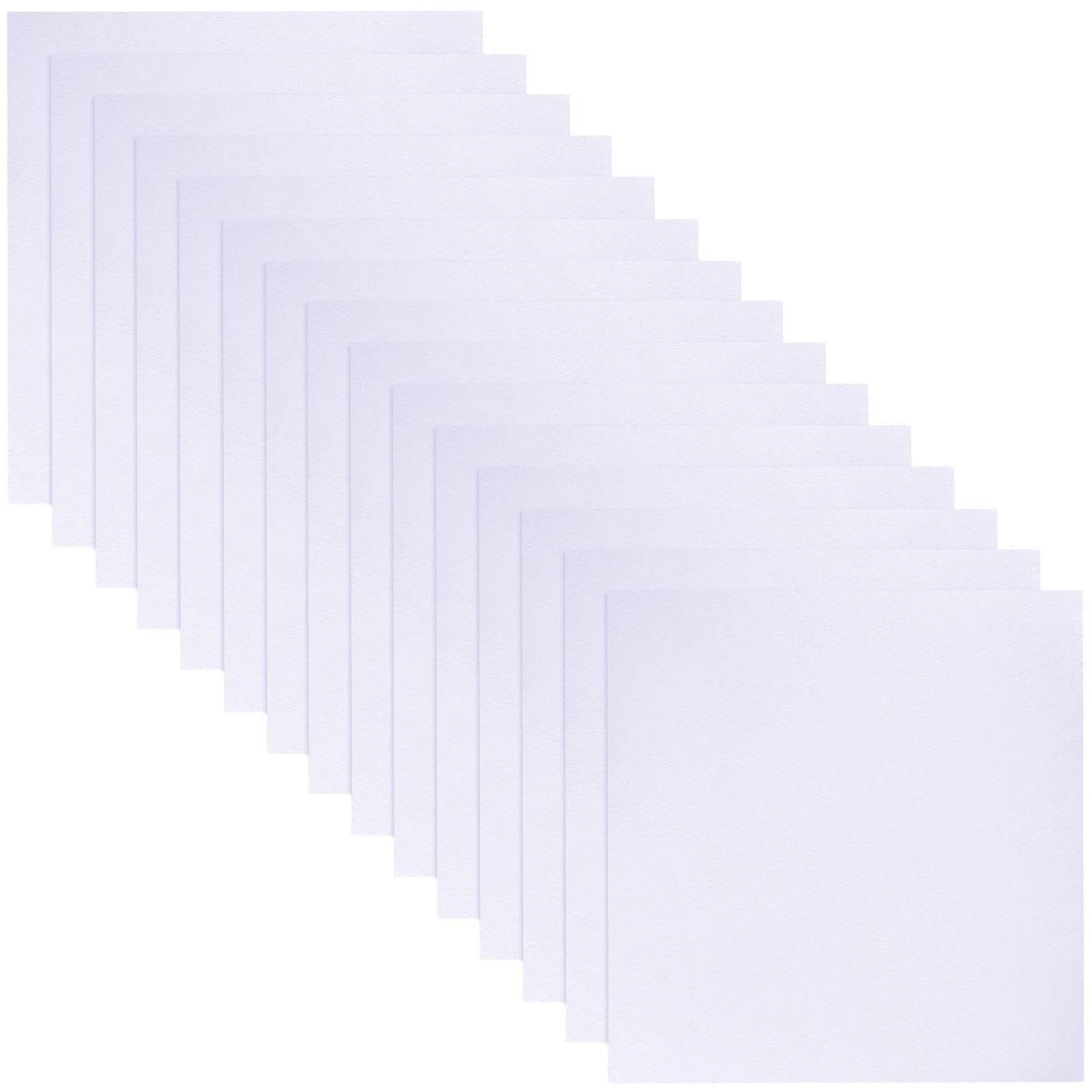Stack of 20 white 10x10 inch cotton fabric squares for crafts, angled view