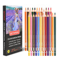 Box of 24 pastel charcoal pencils with a lavender field scene on the front, and pencils arranged in front of the box.