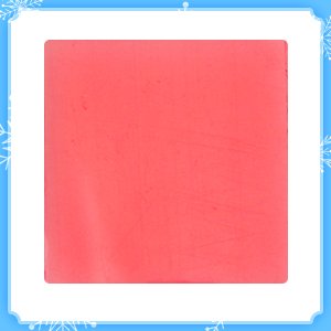 Blank coral pink square with snowflake border and white inner frame