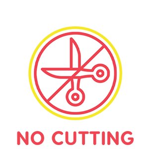 No cutting symbol with text 'NO CUTTING' below, on a white background.