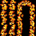 Autumn maple leaf garland string lights with 60 LEDs on a black background
