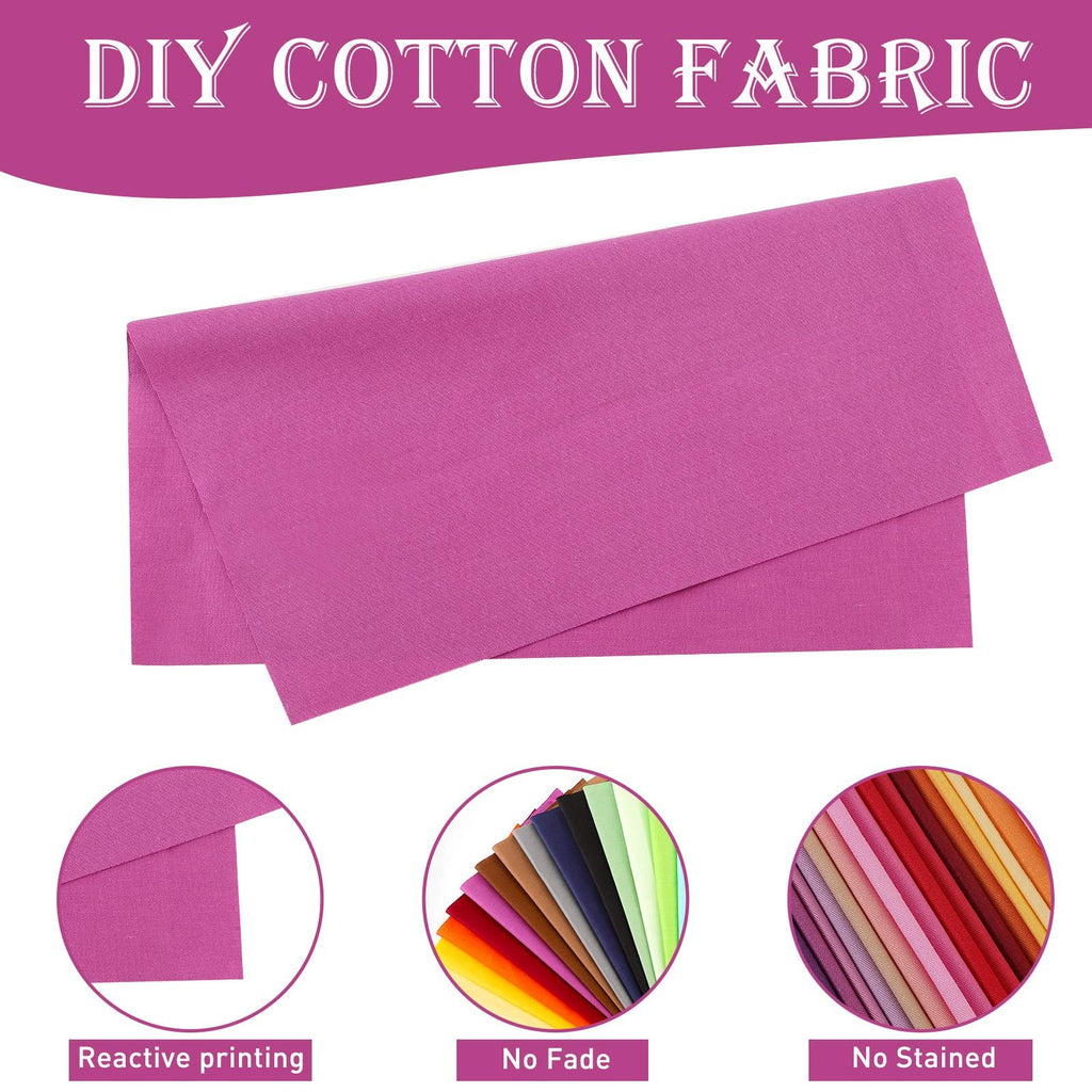 Folded pink cotton fabric with three circular insets showing fabric samples and text labels: Reactive printing, No Fade, No Stained.
