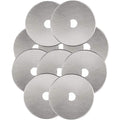 Stack of ten 45mm rotary cutter replacement blades made of SKS-7 Japanese steel