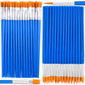 Set of 50 flat and round paint brushes with blue handles and orange bristles, displayed in two rows and a single brush at the bottom.