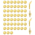 Set of brass alphabet, number, and symbol wood burning tips with four wood burning tool attachments.