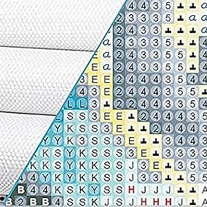 Diamond painting canvas detail with color codes and symbols