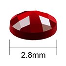 Red faceted diamond painting bead with 2.8mm size indicator