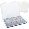 Open wet palette kit with colorful paint streaks on the sponge and a stack of palette papers beside it.