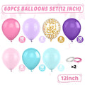 Pastel and gold confetti balloons with ribbon rolls, showing counts and size.