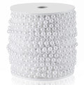 Spool of white faux pearl garland strand, 6mm beads, for crafts and decor