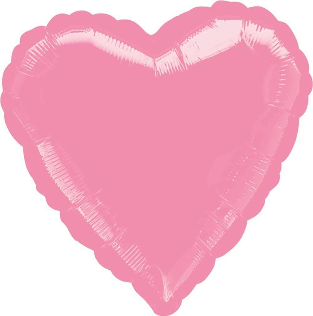 Pink heart-shaped foil balloon shown from the front against a white background.