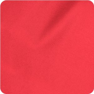 Close-up of red textured fabric, likely for a storage bag.