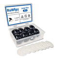 Set of 8 black plastic safety eyes with washers in a clear storage case, 30mm size