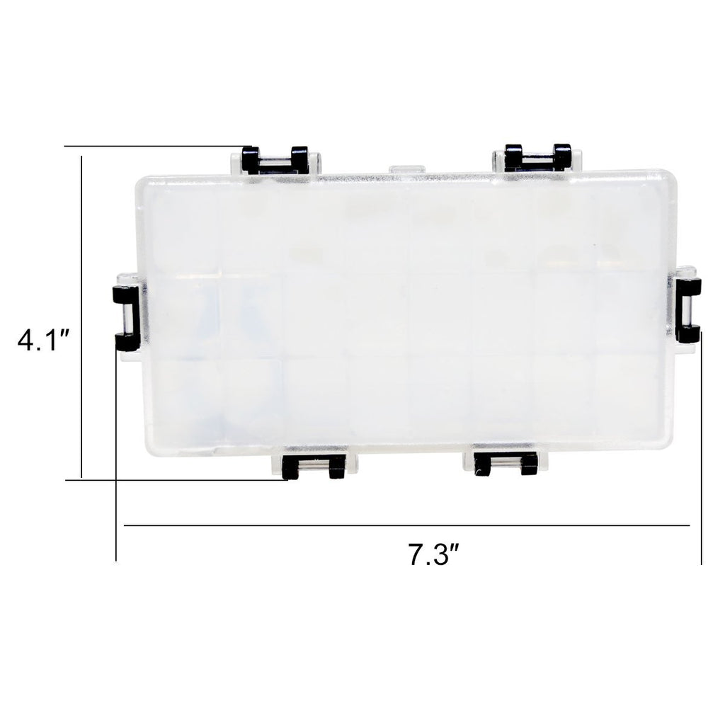 Airtight paint storage palette box with 24 deep wells, shown from above with dimensions 4.1 inches by 7.3 inches indicated.
