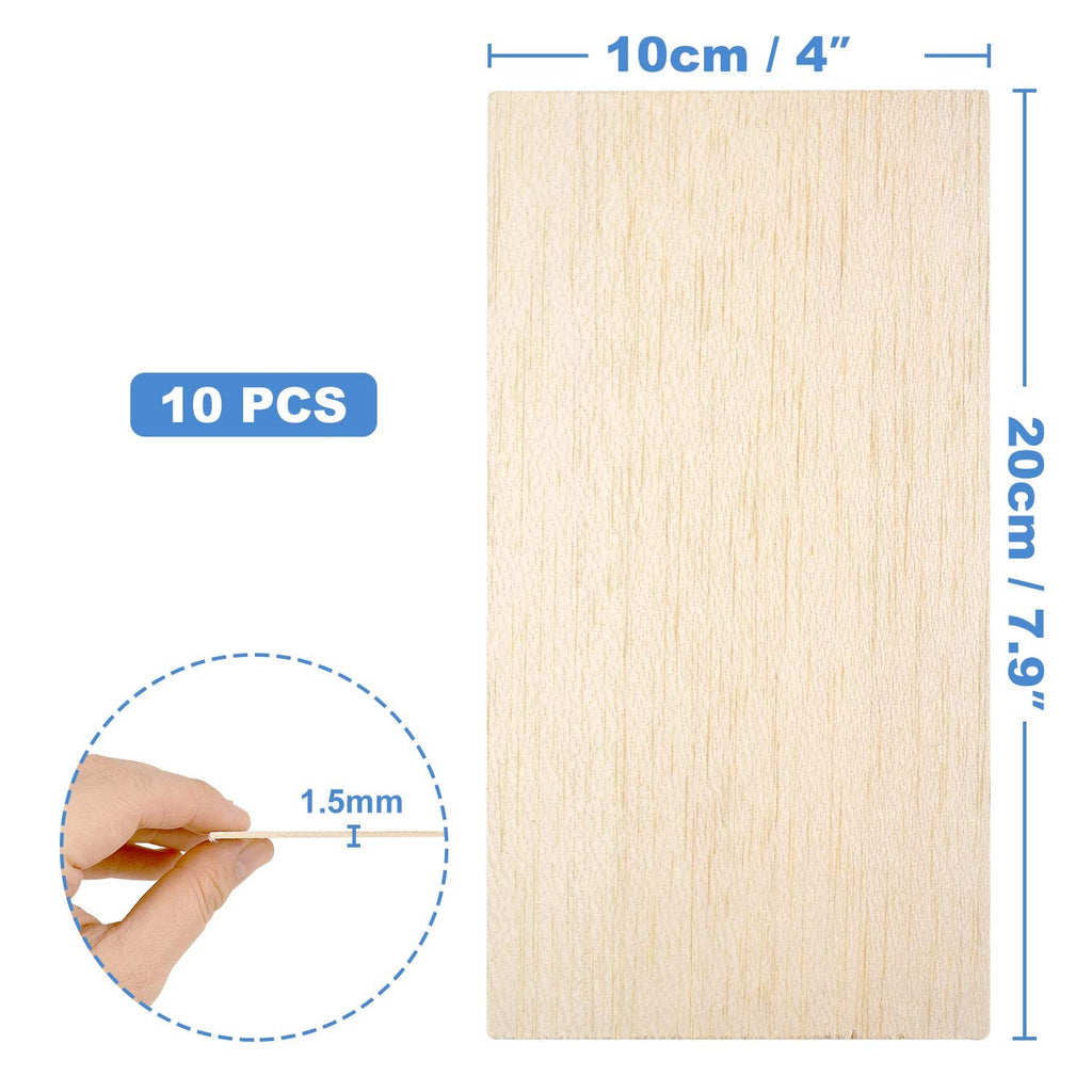 Thin balsa wood sheet with dimensions 10cm x 20cm and 1.5mm thickness shown.