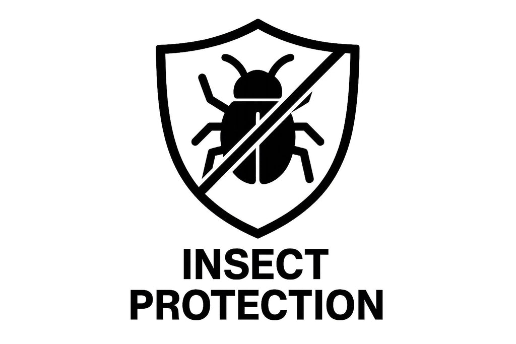 Outline of a shield with an insect inside, and the words INSPECT PROTECTION below