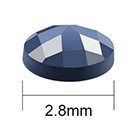Blue faceted diamond painting bead with 2.8mm size indicator