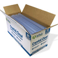 Box of 85 crystal clear hot glue sticks, 10-inch full size, multi-temp, on a white background.