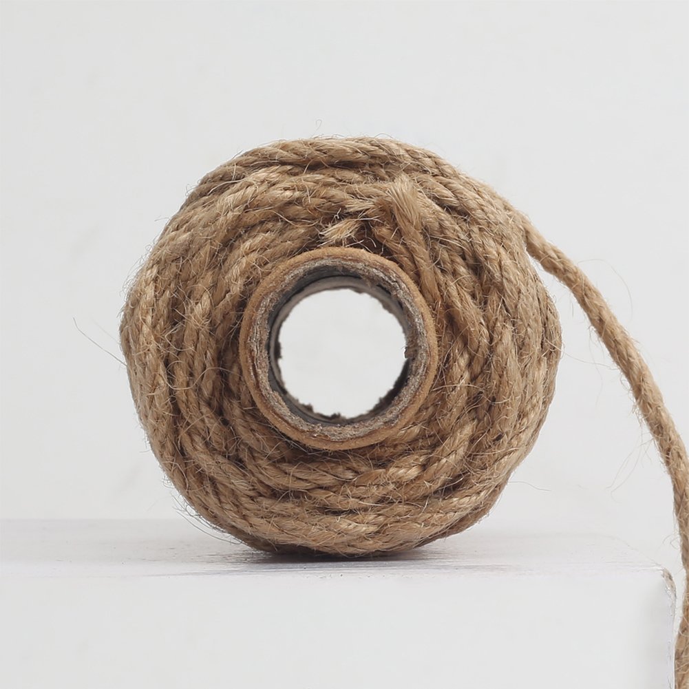 Roll of natural jute twine, 4mm thick, shown from the side with a white background.