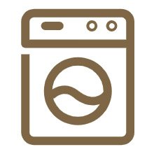 Washing machine icon with wavy symbol inside drum, indicating laundry care instructions.