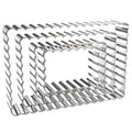 Set of four scalloped edge rectangle cookie cutters in graduated sizes, made of stainless steel.