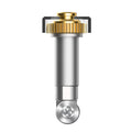 Rotary blade and drive housing with gold-colored adjustment knob and silver metal body, shown against a white background.