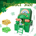 St. Patrick's Day Leprechaun trap kit with coins, showing dimensions 7x9.8x9.4 inches.